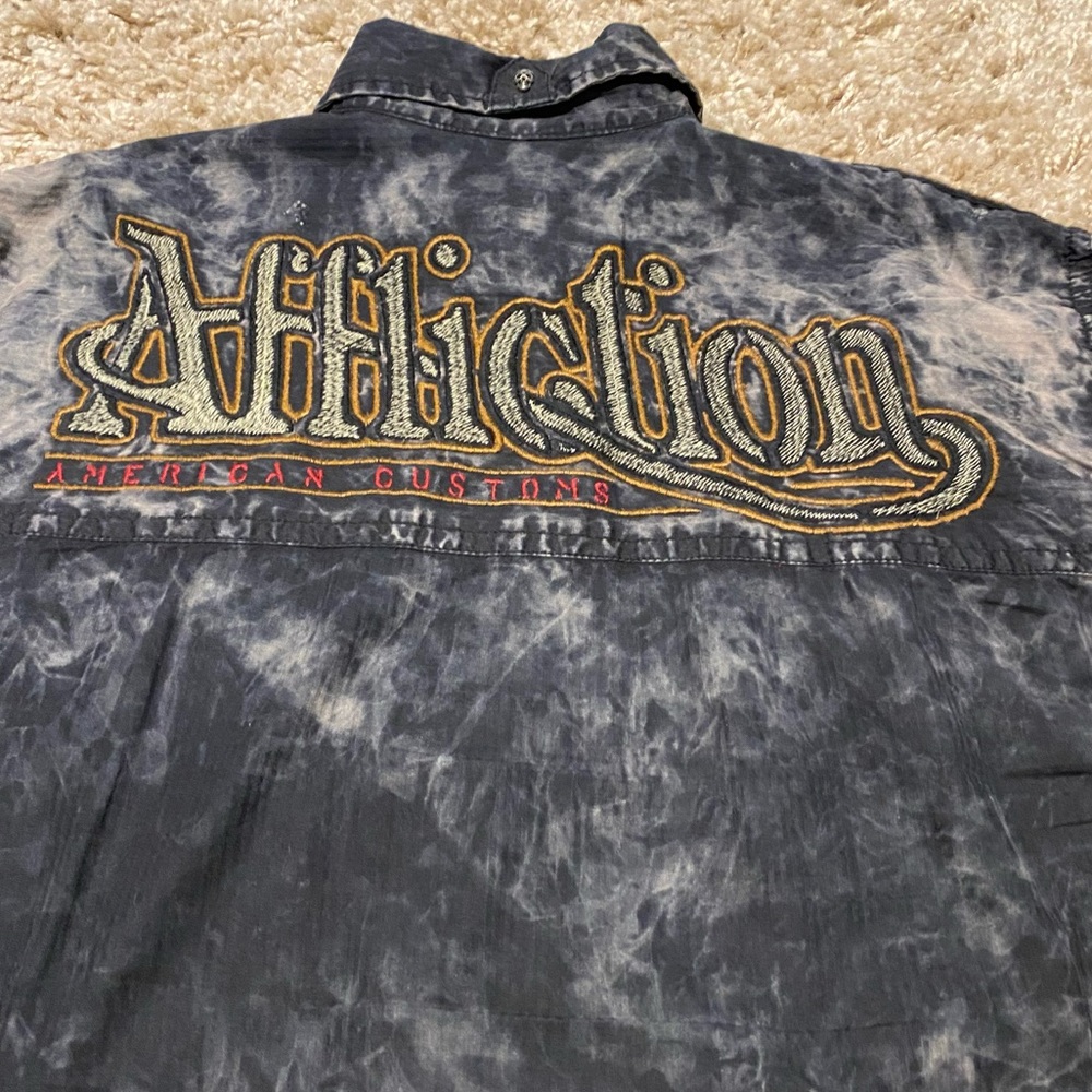 ❌SOLD❌Affliction Black Premium Buckle Mens short sleeve button skull shirt 2XL - Picture 5 of 13